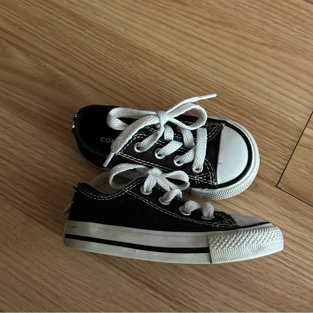 Converse Black Double Tongue All Star Sneakers Infant 5